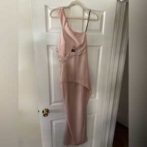 Elegant Pink One-Shoulder Dress